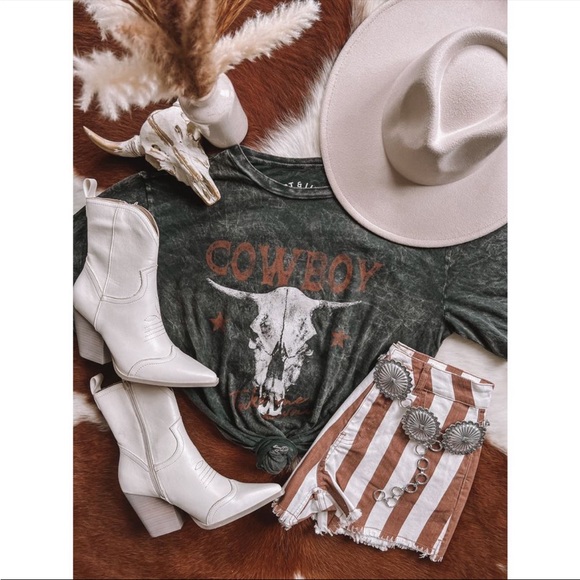 Pants - Boutique western brown stripe shorts